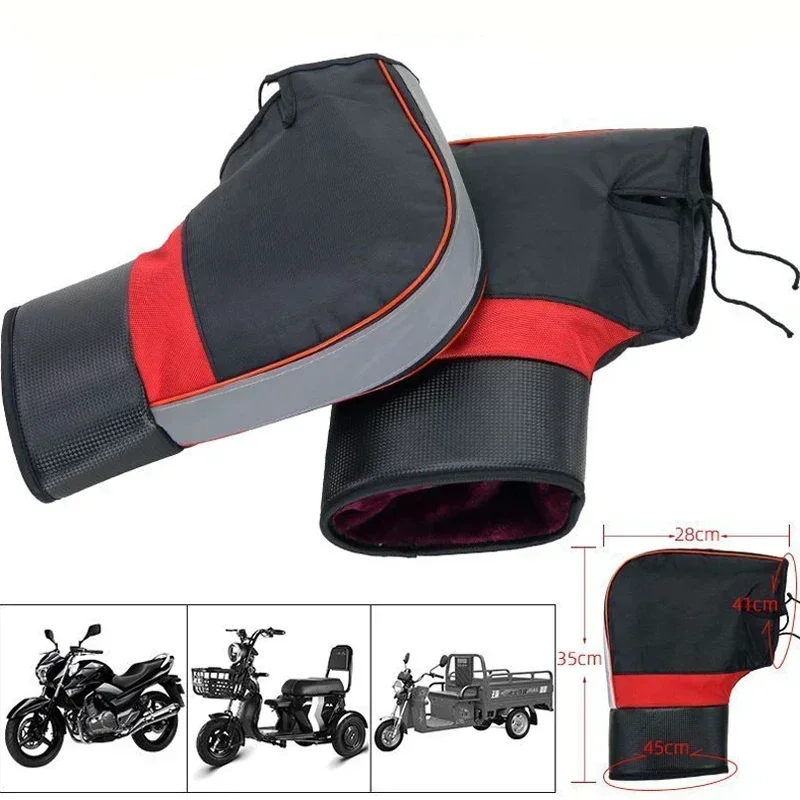 Motorcycle Gloves Waterproof Windproof Winter Warm Gloves Motor Scooter Electric Vehicles Reflective Motocross Handlebar Gloves