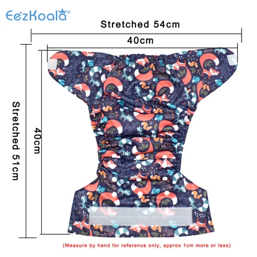 EezKoala-빅 사이즈 XL 친환경 천 기저귀, 세탁 가능한 크리스마스 조절 가능 재사용 가능한 천 기저귀 커버 핏, 2-5 세 아기용 2