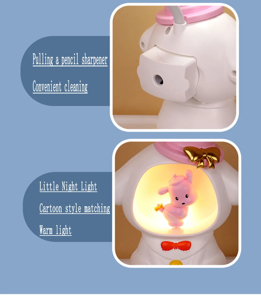 Sanrio Mini Fan pencil 3-in-1 sharpener Led Desk Lamp With Pencil Sharpener Foldable Light Cute Desk Lamp Gift 5
