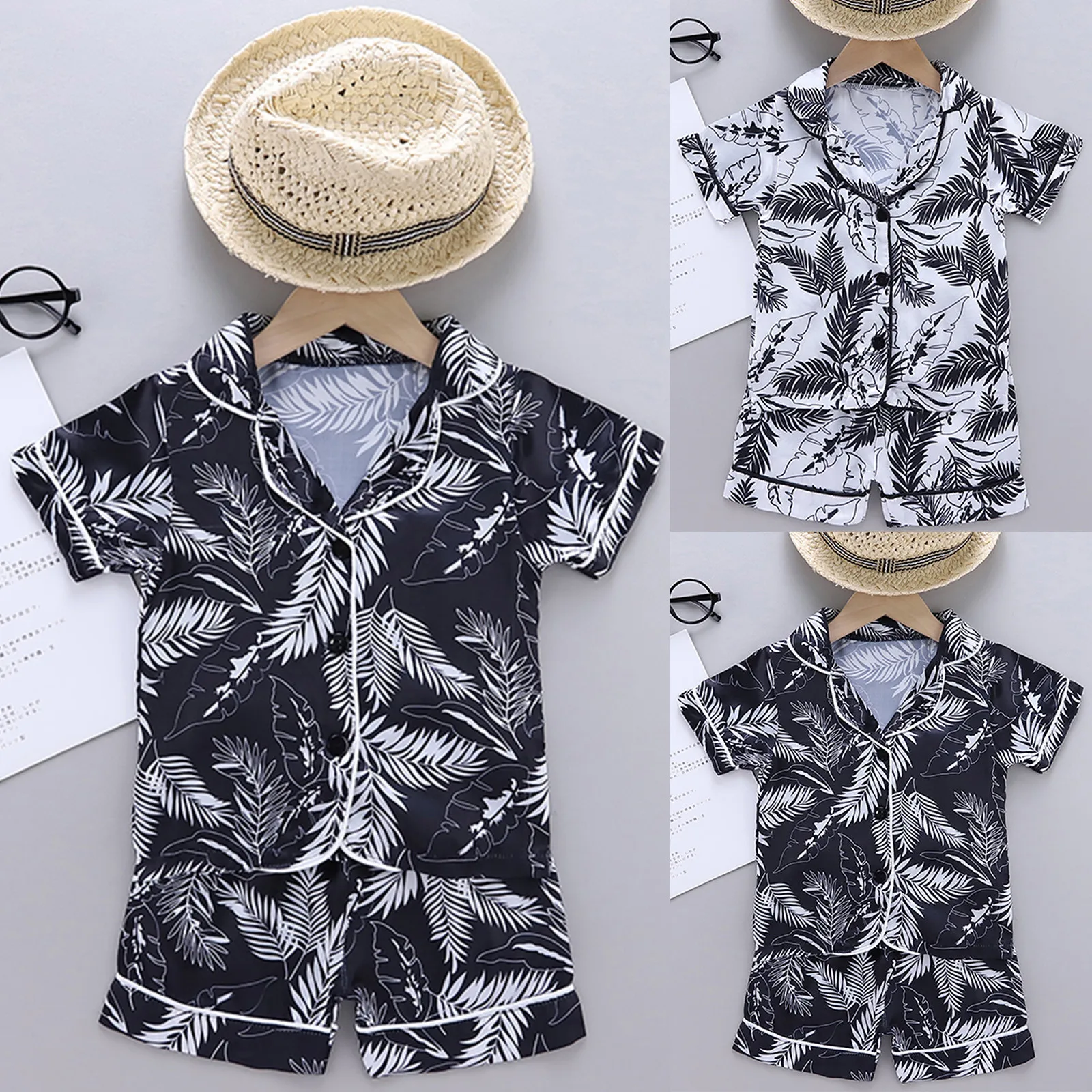 Boys Baby Shorts Clothes shirt T Girls Sleepwear Toddler Print Pajamas Set Kids Girls Outfits&Set 18 Month Boy Footed Sleepers