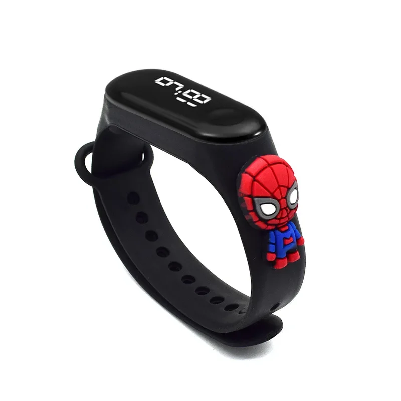 

Детские Водонепроницаемые часы со светодиодной подсветкой и браслетом «Человек-паук»