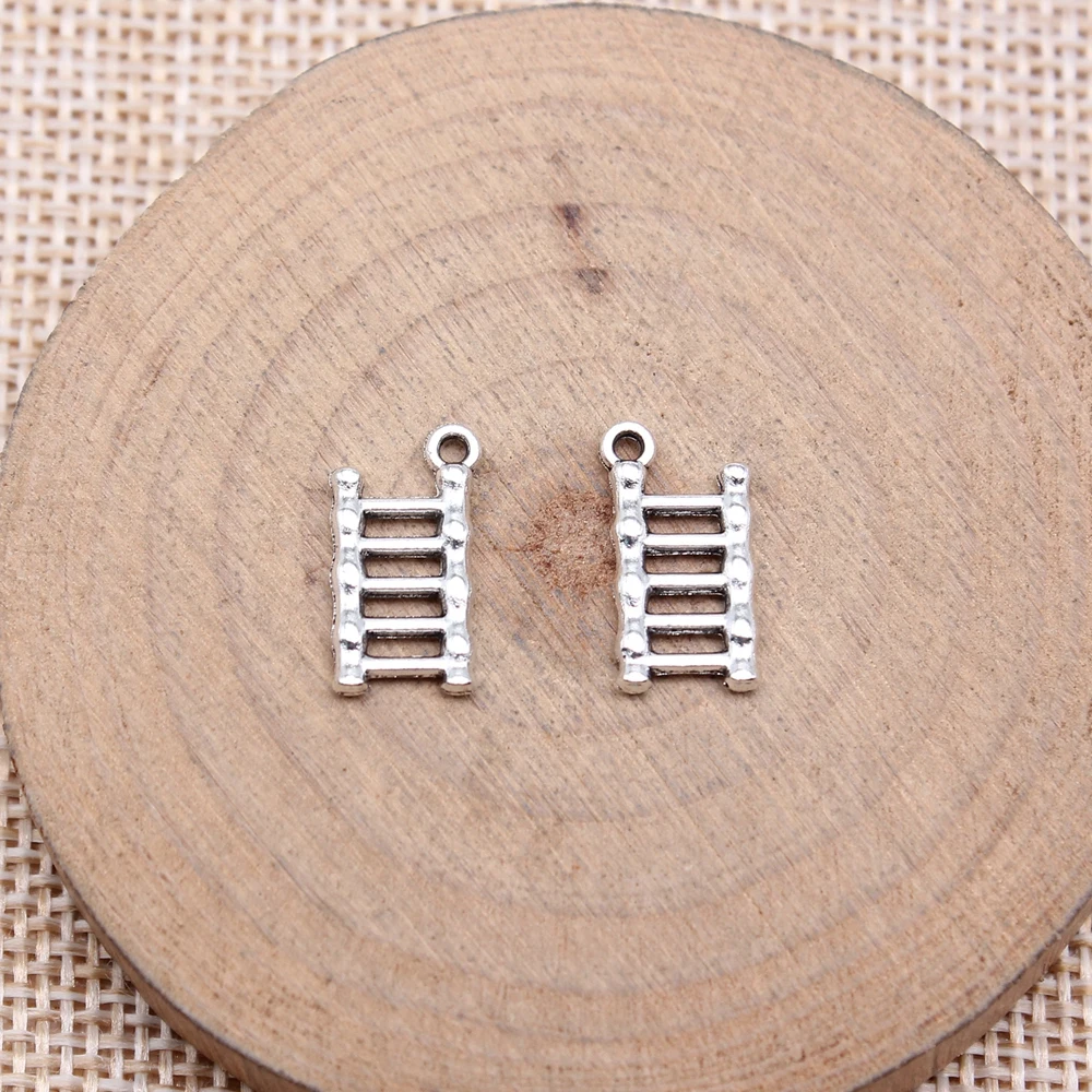 WYSIWYG-15x8mm 골동품 실버 컬러 사다리 매력, 보석 만들기용, 40 개