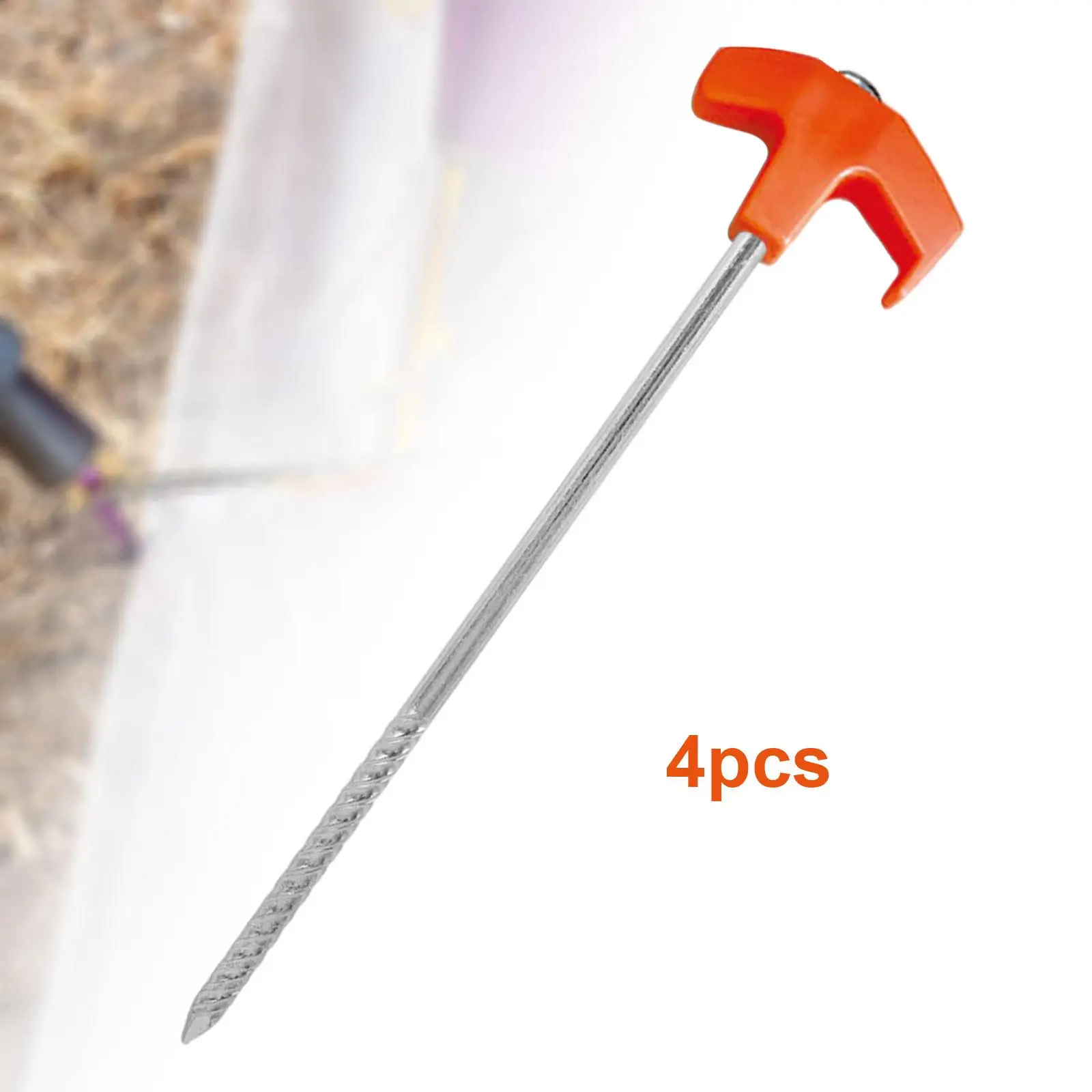 

4x Screw in Tent Stakes Portable Ground Stakes for Shelter Travel Grassland
