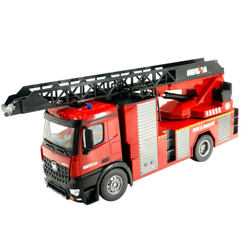 Huina 1:14 Fire Truck Simulation Water Spray Sound Effect Lighting Fire Ladder Multi Functional Engineering Vehicle 3