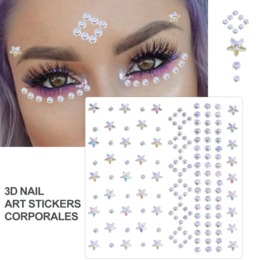 Sparkling Rhinestone Face Tattoo Stickers