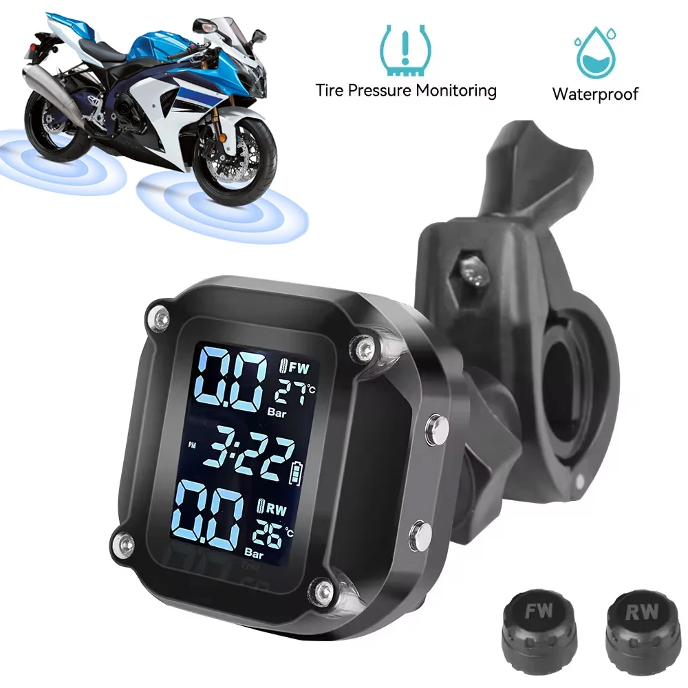 Motorcycle TPMS Wireless Tire Pressure Sensors Tire Pressure Monitoring System Detector 2 Wheel External Sensor Motorbike motorcycle tire pressure monitor