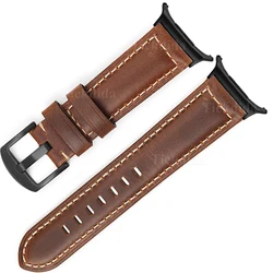 Premium Genuine Leather Quick Release Watch Strap - Ultra Edition for Galaxy Watch 7 Ultra (Light brown Black)