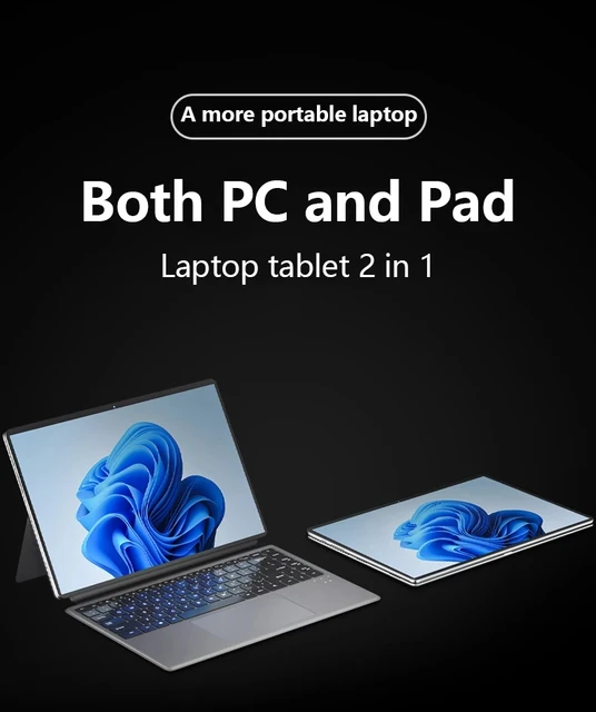Laptop 14 Inch 2 In 1 Intel N100 12th 4 Cores 4 Threads 16GB RAM 