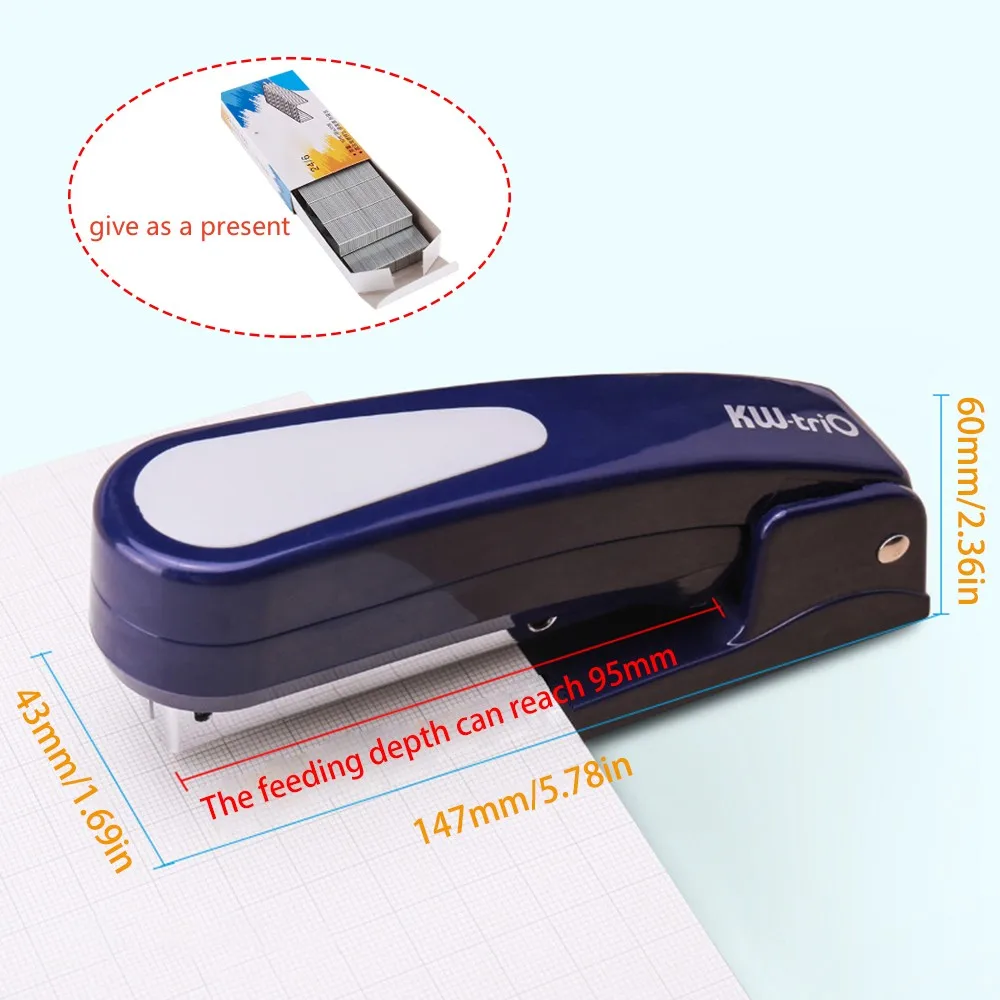 360 rotatable Heavy Duty Stapler Use 24/6 Staples Effortless Long Stapler School Paper Staplers Office Bookbinding Supplies hand stapler metal stapler rotary stapler dual mode stapler rotatable stapler