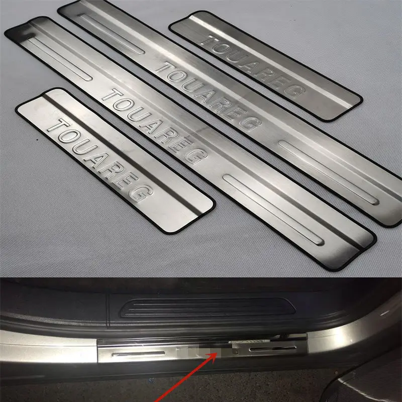 

For Volkswagen Toureg 2010 2011 2012 2013 2014 2015 Door Sill Pedal Scuff Plate Guard Protector Car Styling Sticker