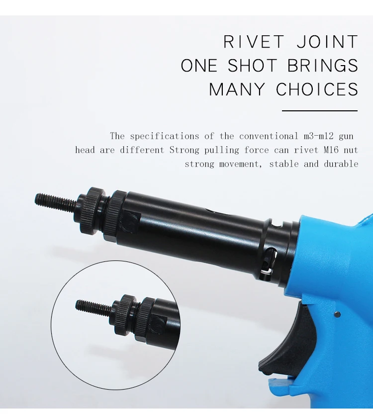 Description Picture 6 of itemHot RL-5312k Pneumatic Air Rivet Nut  Powerful Pull Force Convenient Handheld Riveting Tool for M3-M12