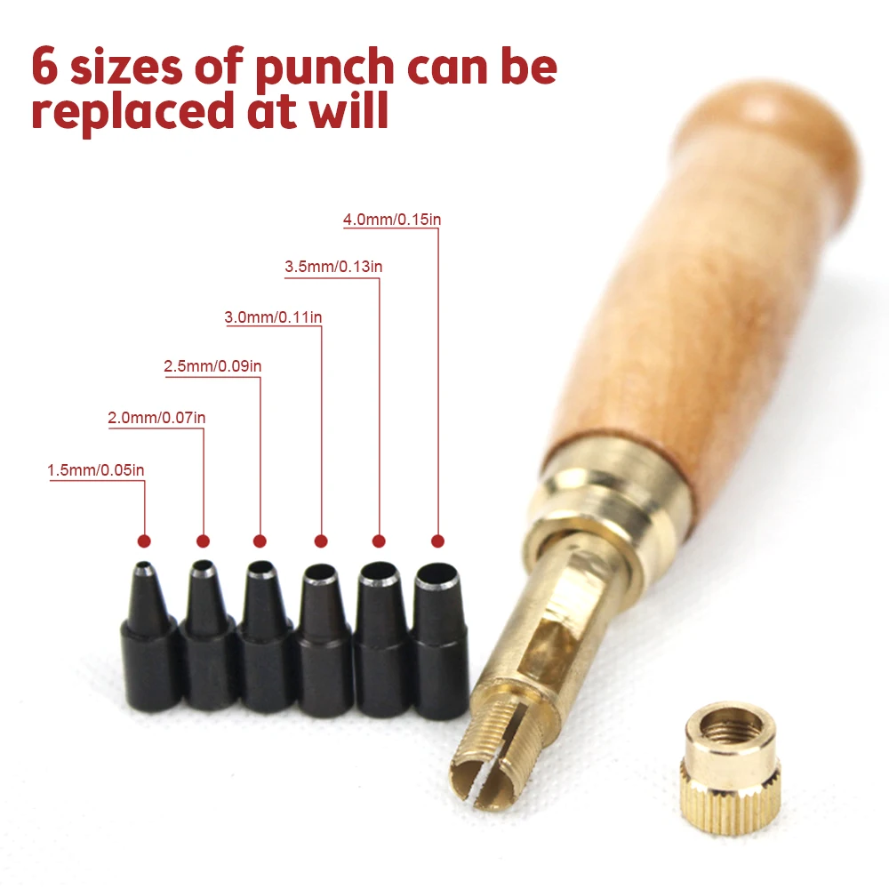 Automatic Belts Punch Replaceable Mute Rotary Punching Punchers Hole Punch Screw Drill Tip Die Leather Watch Craft Tool