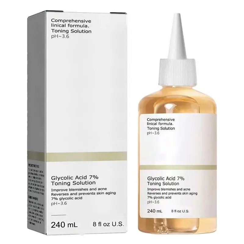 

The Glycolic Acid 7% Toning Solution 2400ml Shrink Pores Repair Facial Oil Nourish Gentle Glycolic Acid Toner Face Essence