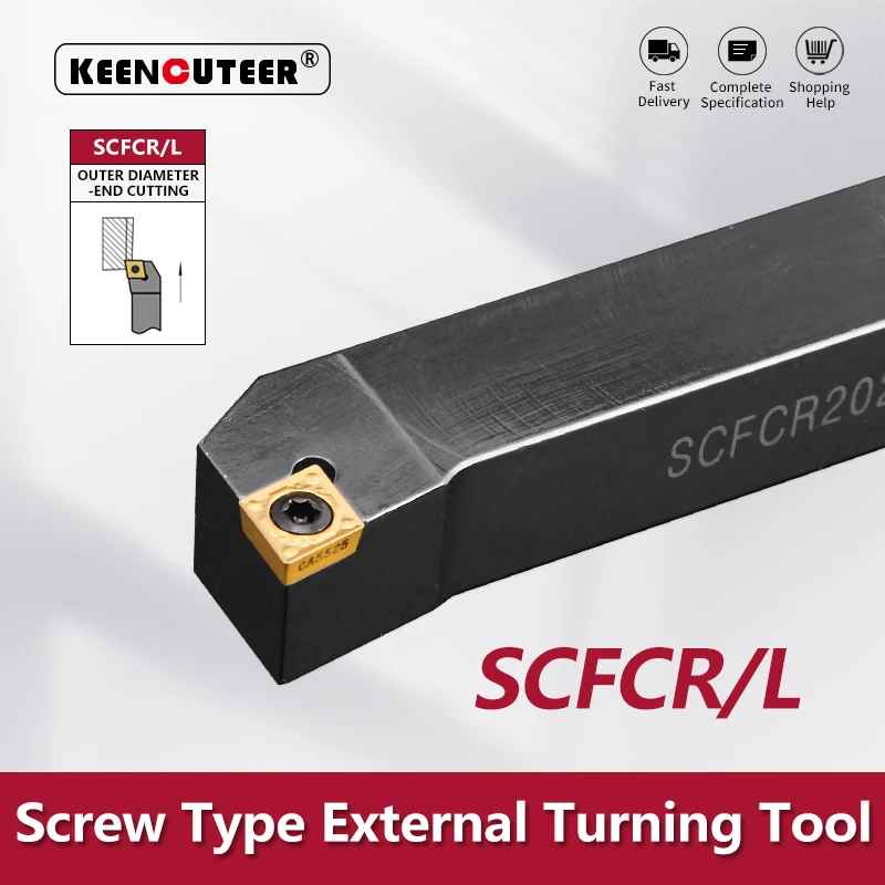 

SCFCR1010 SCFCR1212 SCFCR1616 SCFCR2020 SCFCR2525/3232 External Turning Tool SCFCR SCFCL Cutter Bar CNC Lathe Bar Turning Holder