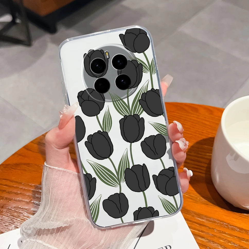 Transparent Cute Flower Soft Silicone Protective Back Cover Phone Case
