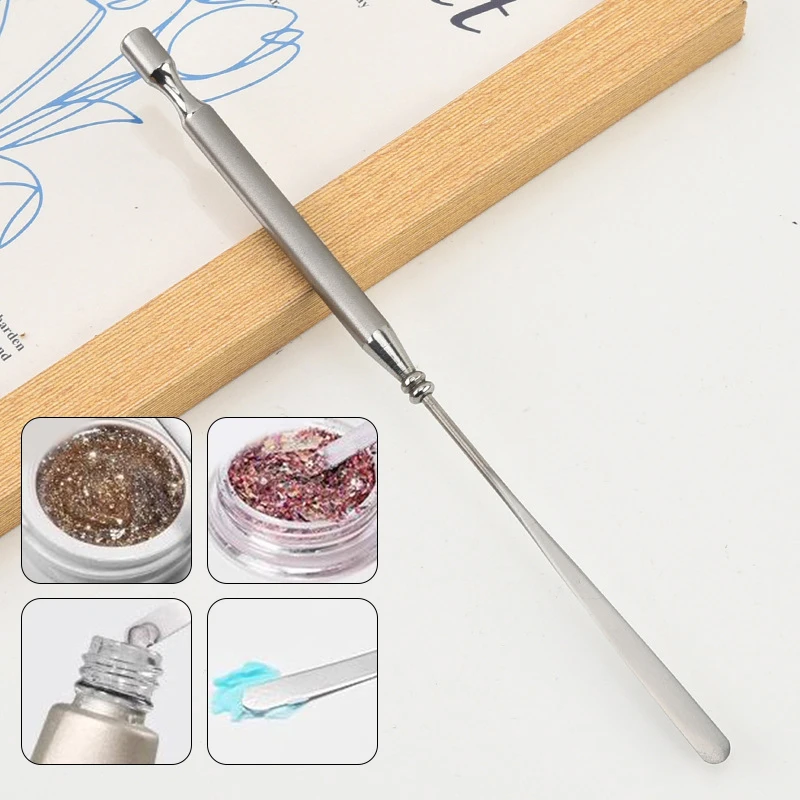 Nail Art Stirring Rod Spatula Pin Gel Pigments Mixing Tools Stainless Metal Nail Accessories nail art brush