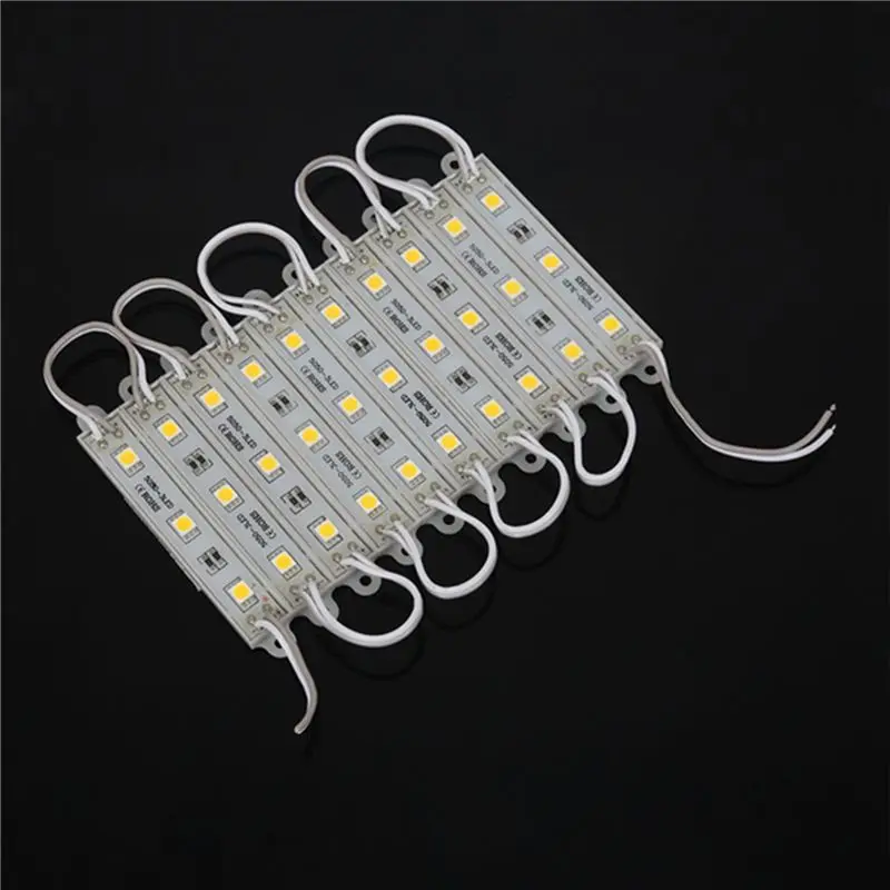 ABRE-60Pcs 5050 SMD 3 LED 모듈 LED 스트립 스트링 라이트 방수 DC 12V 따뜻한 흰색