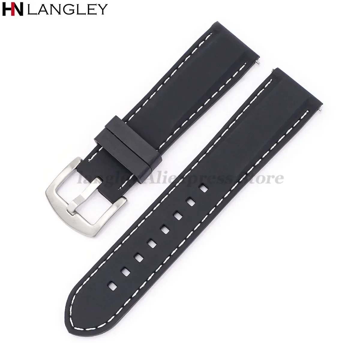 Silicone Sport Watchband - Waterproof Rubber Strap