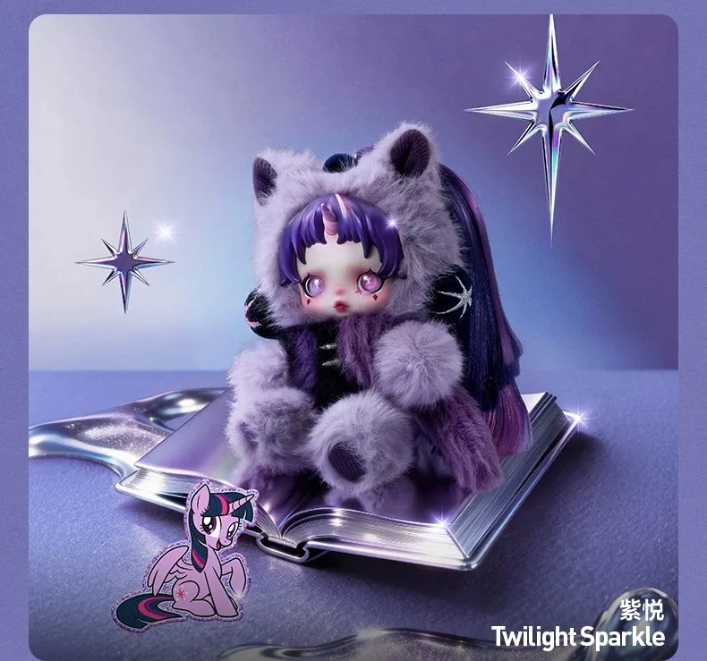 POP MART SKULLPANDA x My Little Pony Serie Plüschpuppen-Anhänger Original Blind Box Mystery Box Überraschungstüte Spielzeug Niedliche Anime-Figur – Detail 8