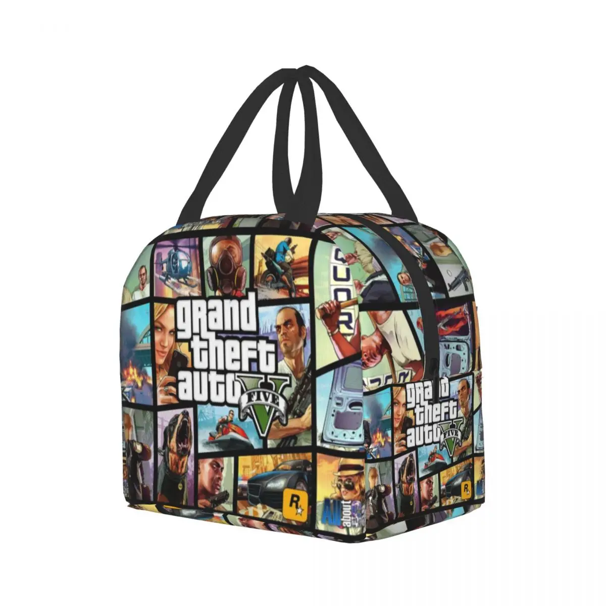 Adventure Game Grand Theft Auto Lunch Bag Men Women Cooler Warm Insulated Lunch Box for Student School Food Picnic Storage Bag