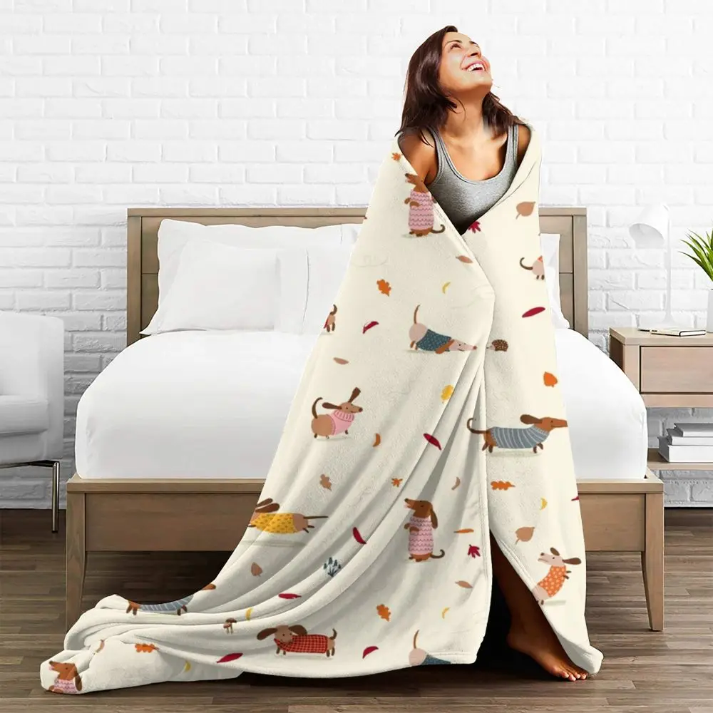 cute-dachshund-sweaters-fleece-blanket-cozy-plush-throw-quilt