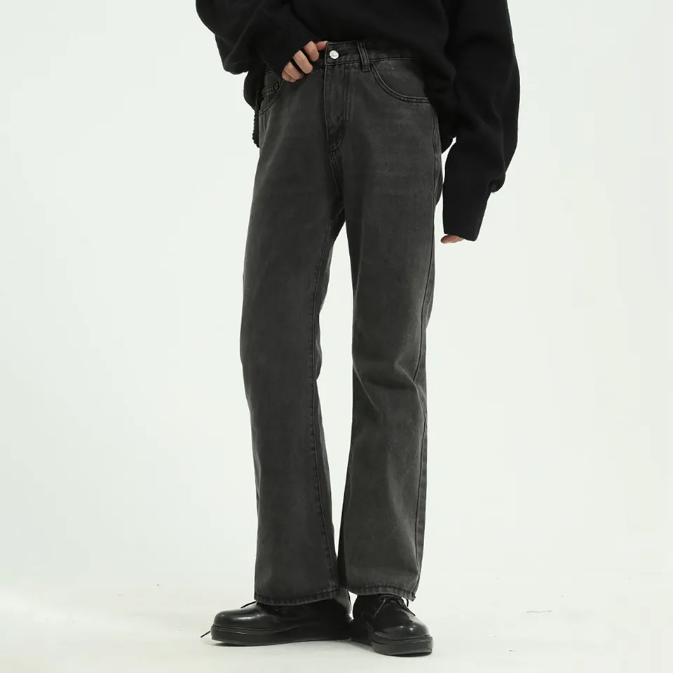 Mens Retro Slim Fit Flared Denim Jeans