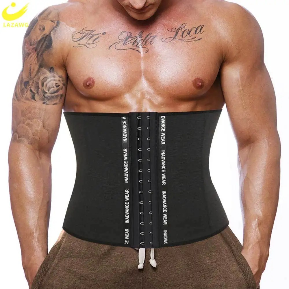 LAZAWG Men Waist Trainer Corset for Weight Loss Belt Body Shaper Belly Control Waist Cincher Slimming Band Fat Burner Fitness loa24 171b27 sequence controller control box for gas burner