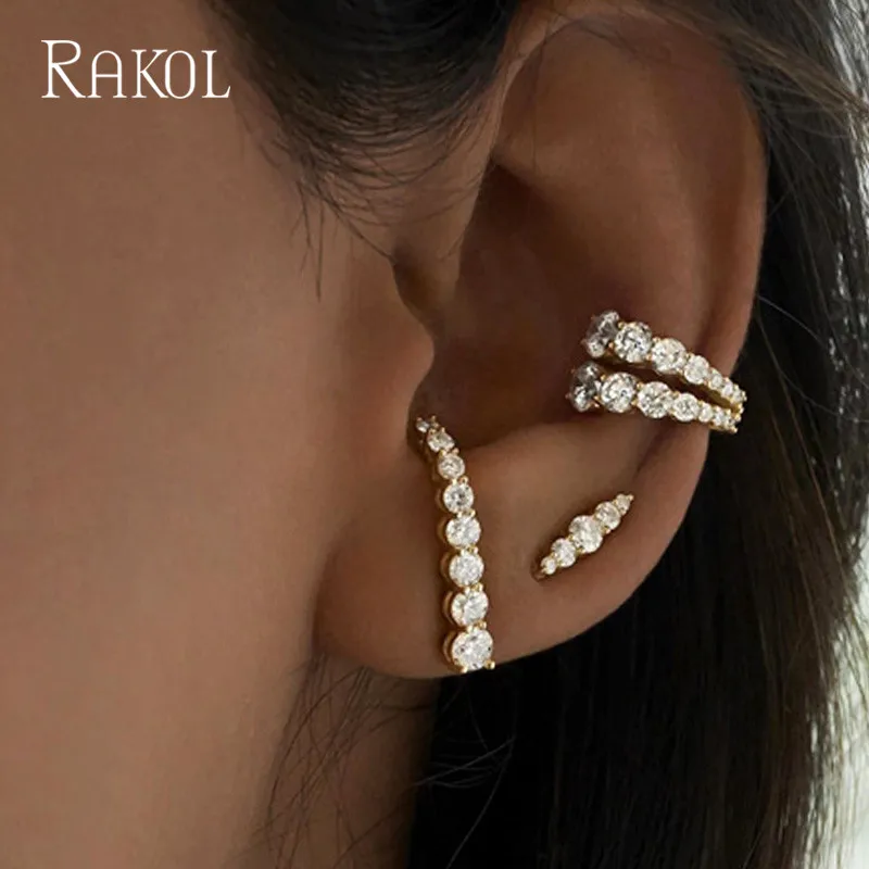 Fashion Geometric Cubic Zirconia Clip Earrings for Women New Ins Simple U-shaped Without Pierced Ears Jewelry RE2756 ear clip earrings clip earrings ear clip ear accessories
