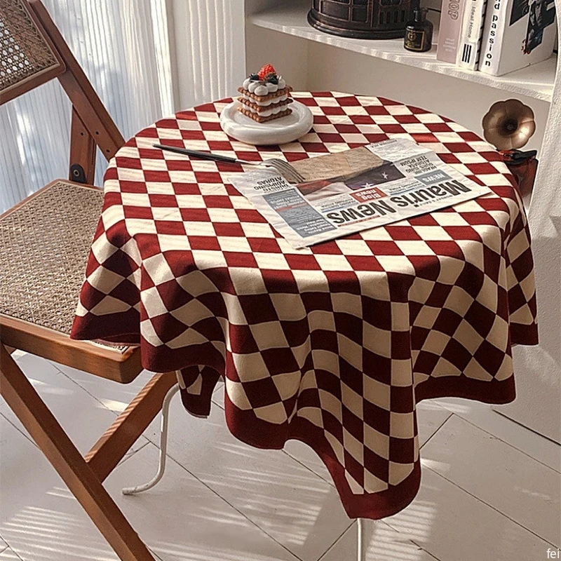 Nordic Modern Tablecloth Ins Checkerboard Desk Table Cloth Cafe Restaurant Table Cover Living Room Dustproof Desk Cover 식탁보