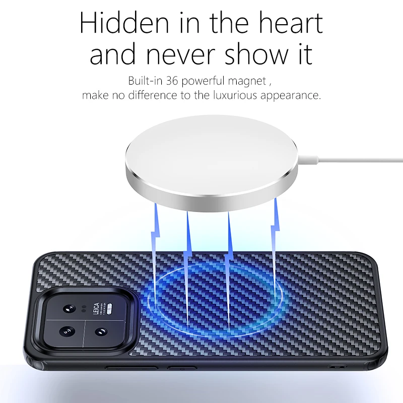 Genuine Aramid Carbon Fiber Phone Magsafe Case For Xiaomi Mi14 Mi13 Pro Mi 13 Magnetic Wireless Charger Shockproof Back Cover
