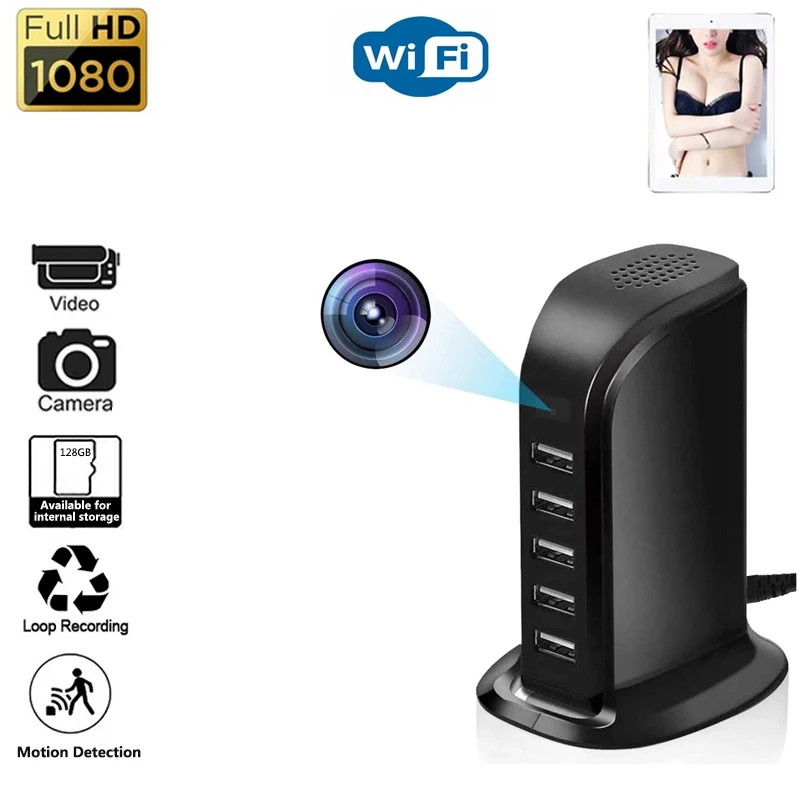 5 Usb poort Hub Adapter Wireless Ip Camera Hd 1080P Hub Converter Mini