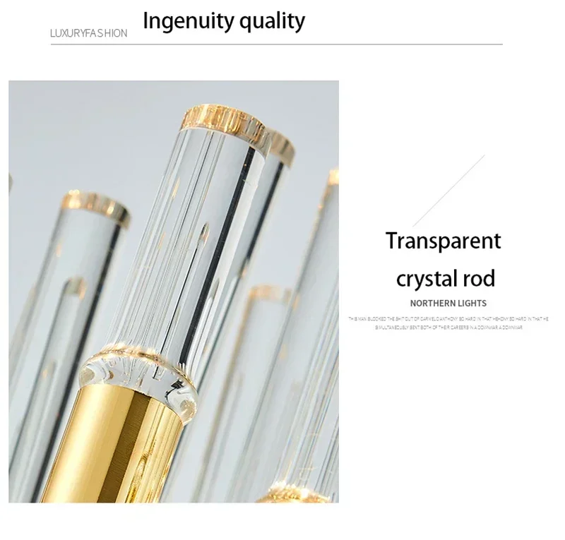 Description Picture 3 of itemNordic LED Crystal Chandeliers for Living Room Dining Bedroom Kitchen Chandeliers Luxury Gold Art Decor Hanging Lamp