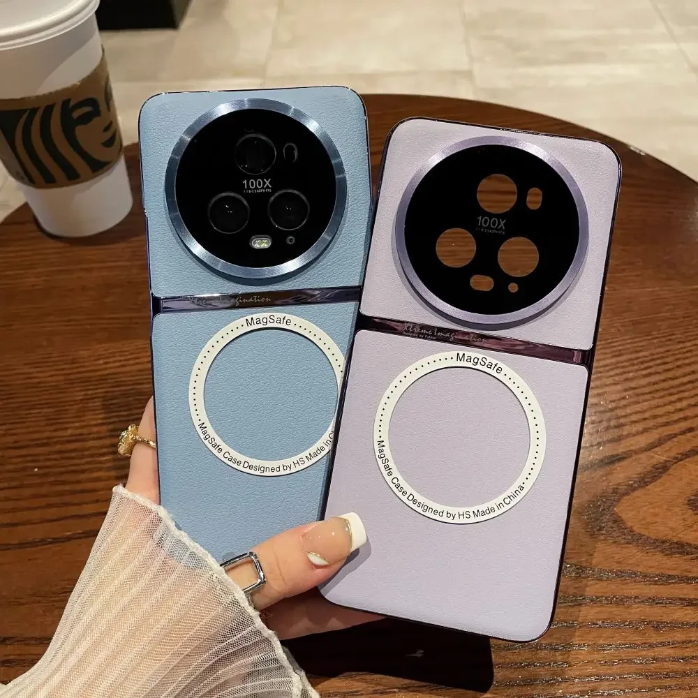 Leather Magnetic Magsafe Case with Plaiting Design - Durable Bumper Cover