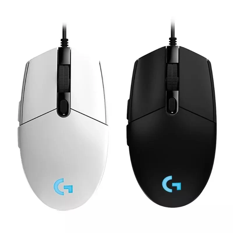 로지텍 G102 인체공학 마우스, 광학 8000DPI, 16.8M 컬러 LED, 맞춤형 6 버튼, 유선 PC 게임 액세서리