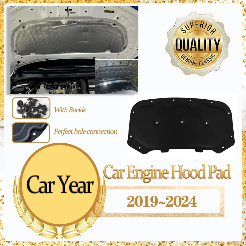

Car Engine Hood Sound Mats For Volkswagen Taos VW Tharu 2019-2024 2023 Heat Insulation Fireproof Pad Car Lnterior Accessories