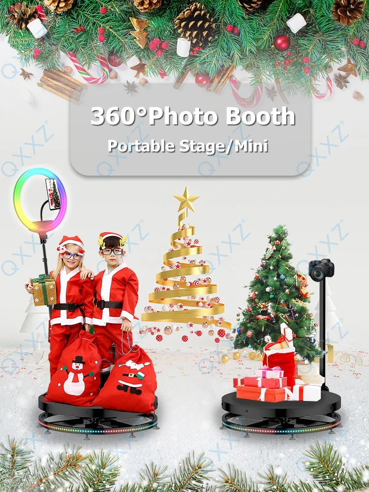 360 Photo Booth Portable Selfie Platform Slow Motion Video Spinning ...
