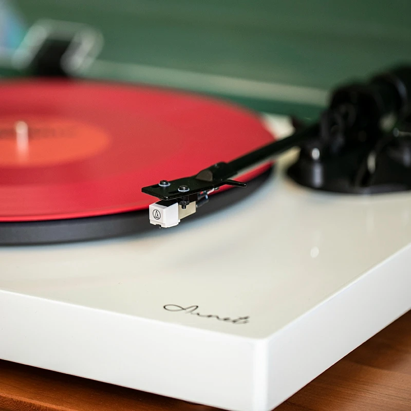 스테레오 Hifi 사운드 나무 휴대용 가방 무선 파란색 치아 Aux Usb Fm 라디오 레트로 Lp 비닐 턴테이블 레코드 플레이어