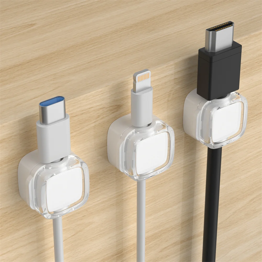 Magnetic cable clamp, 3 sets of non perforated cable management brackets, home office desk organizer, home office desk accessori