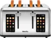 4 Slice Toaster Touch Screen Control 4 Wide Slot Stainless Steel Smart Bread Toaster for Bagel Muffin Waffle Dual Control Pannel 1