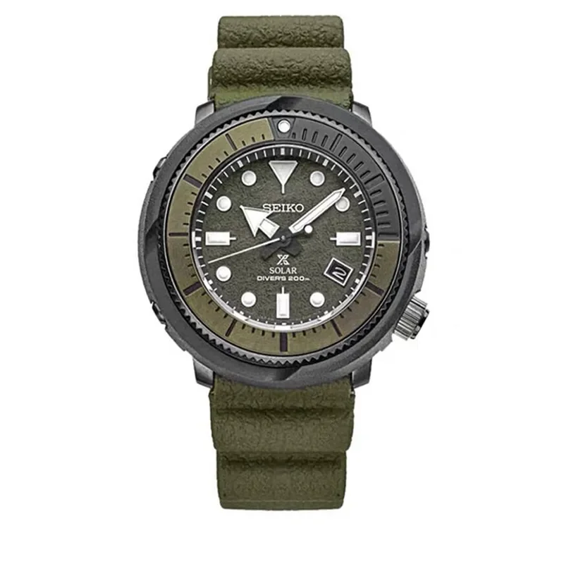 

SEIKO Men's Watch Prospex Street Sports Diver's 200M Green Dial with Silicone Band Watch SNE537 Fashion Sport Casual Men's Watch