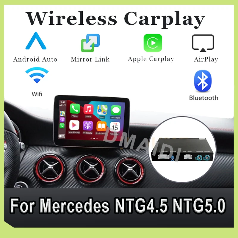 

Wireless Carplay Android Auto Module Box Decoder For Mercedes Benz A B C E CLS GLE GLA GLC GLK ML S Class NTG4.5 NTG5.0