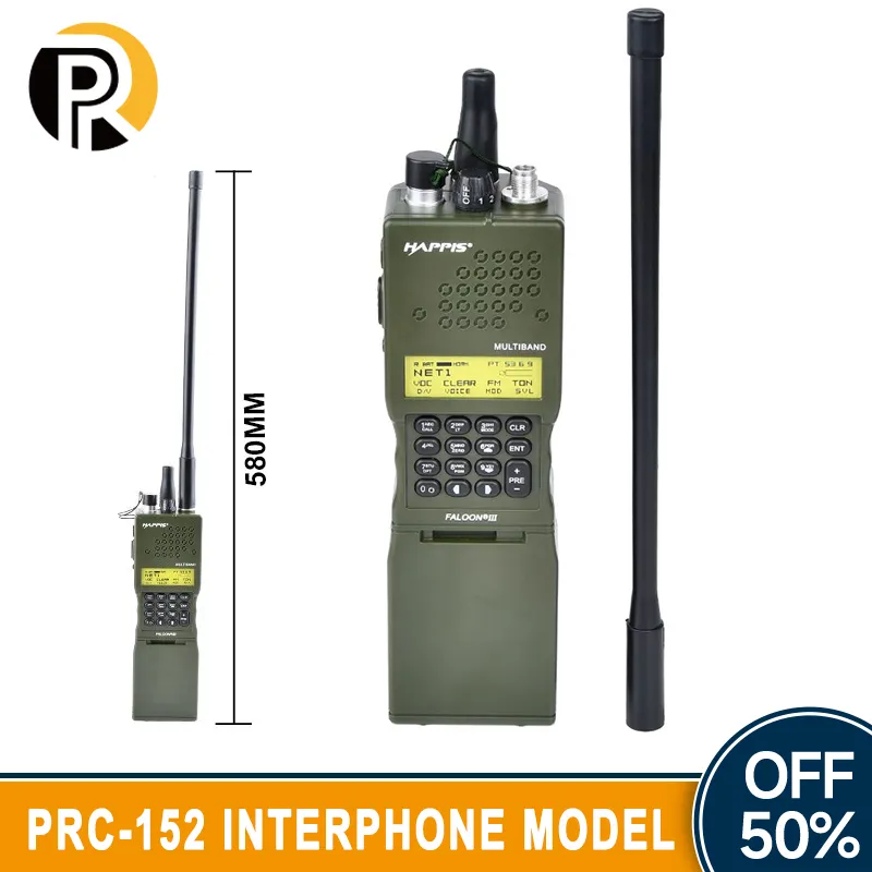 WADSN Tactical Military PRC-152 Interphone model Dummy Radio Communication Case Non-functional Virtual  Photography Prop Model prc 152 prc152a harris dummy radio case military talkie walkie model ，no function h250 handheld speaker microphone 6 pin ptt