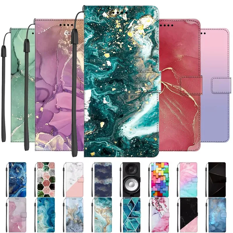 Elegant Marble Flip Leather Wallet Phone Case
