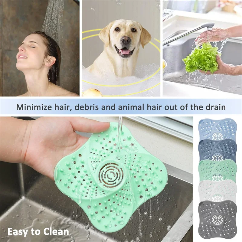Anti-blocking Hair Catcher Hair Stopper Plug Trap Shower Floor Drain Covers Sink Strainer Filter Bathroom Kitchen Accessories