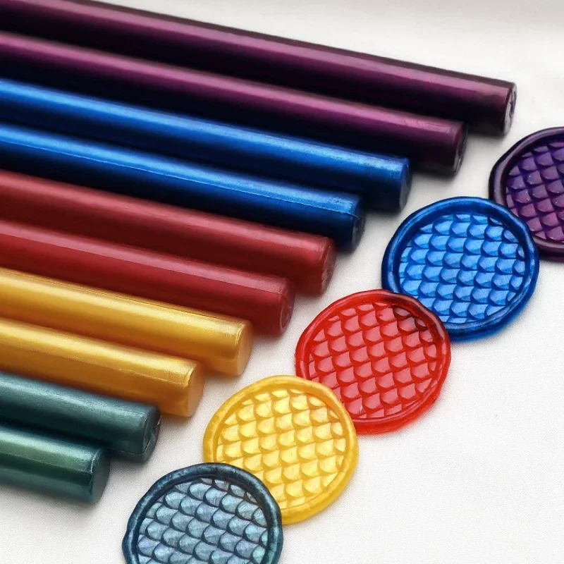 5Pcs Aurora Crystal Sealing Wax Stick Semi Trasparente Materiale Cerato Scintillante Biglietto Di Auguri Fai Da Te Scrapbooking Sealing