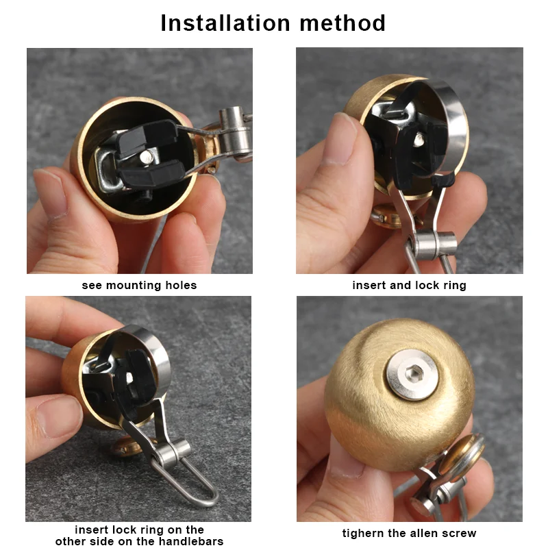 Fahrrad glocke retro klassisch klar laut klang stahl kupfer mtb mountain bike lenker ringhorn sicherheits rad warnalarm – Detail 3