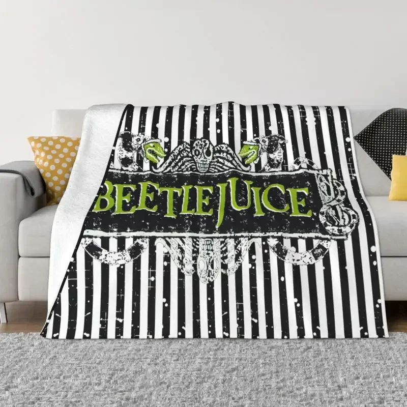 

Beetlejuice Horror Movie 3D Print Blankets Breathable Soft Flannel Summer Throw Blanket for Couch Outdoor Bed