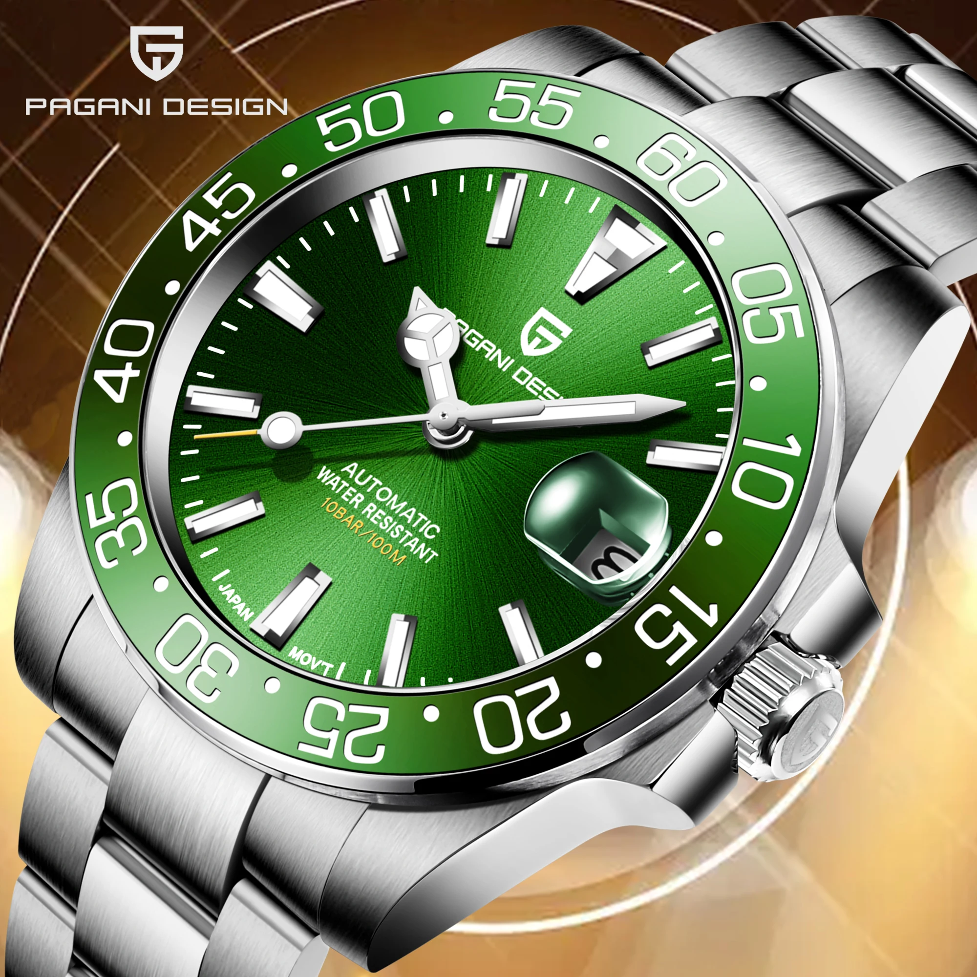 70PaganiDesignTOPBrandNH35MenAutomaticMechanicalWatchSapphire