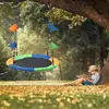 Flying Saucer Tree Swing Set 100CM Garden Swing Kids Hanging Seat Indoor Outdoor Platform Saucer 660lb Kids & Adult Outdoor Toy 4