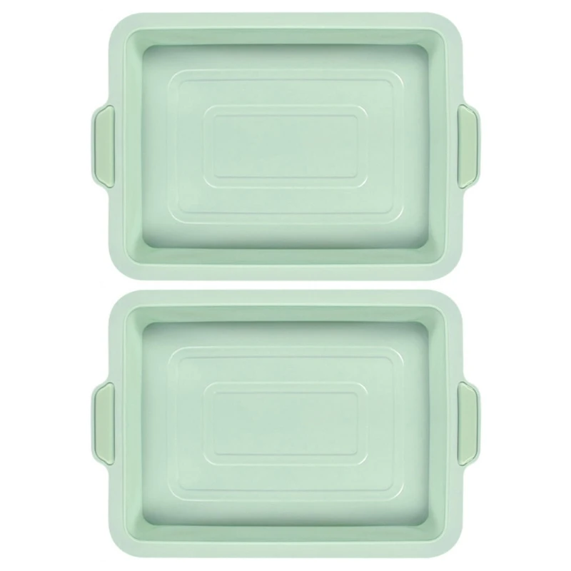 

Набор из 2 пищевых силиконовых форм для торта, прямоугольная антипригарная многоразовая форма T21C